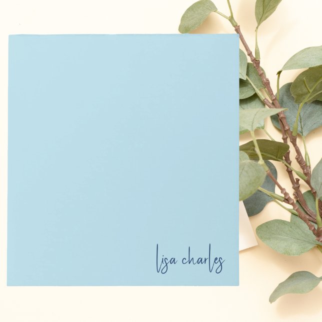 Modern Minimalist Pastel & Navy Blue Elegant  Notepad (Creator Uploaded)