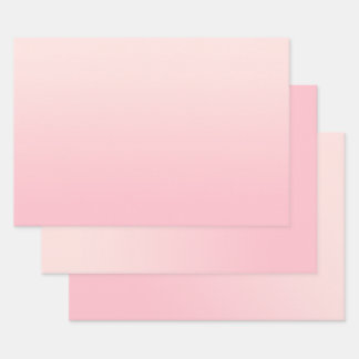 Modern Minimalist Pastel Pink Gradient Wrapping Paper Sheet