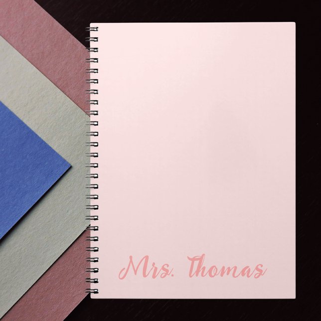 Modern Minimalist Pastel Pink Teacher Appreciation Notebook (Creator Uploaded)