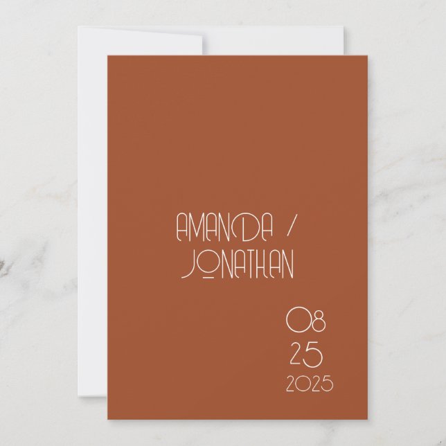 Modern Minimalist Pastel Save the Date Card (Front)