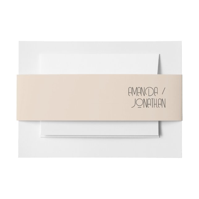 Modern Minimalist Pastel Wedding Belly Band Invitation Belly Band (Front Example)