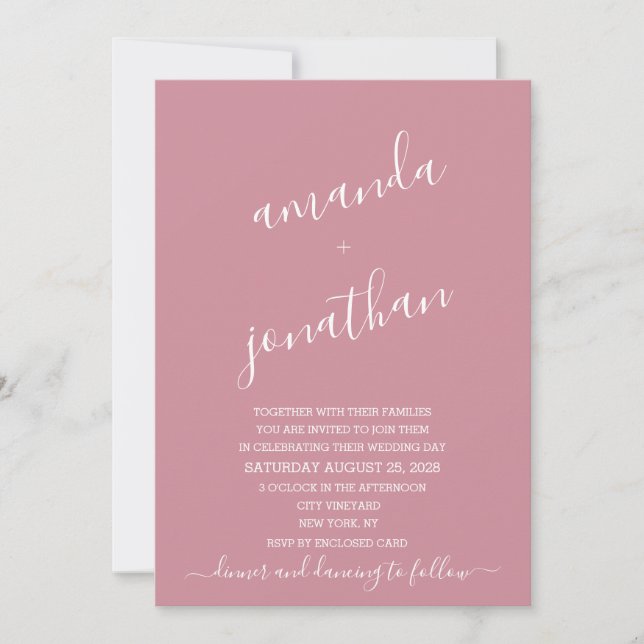 Modern Minimalist Pastel Wedding Invitation (Front)