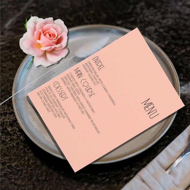 Modern Minimalist Pastel Wedding Table Menu Cards  (Creator Uploaded)