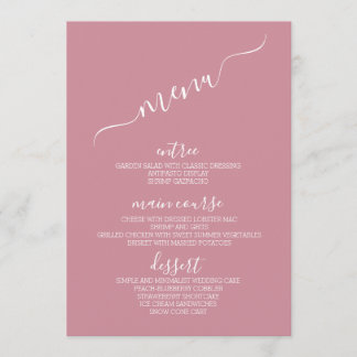 Modern Minimalist Pastel Wedding Table Menu Cards