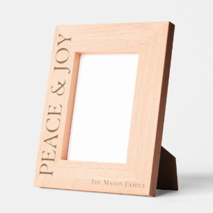 Modern Minimalist Peace & Joy Christmas Laser Etched Frames