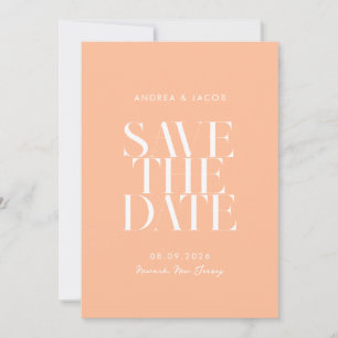 Modern Minimalist Peach Chic Wedding Save The Date