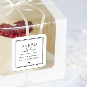 Modern Minimalist Personalised Baking Gift Bakery Square Sticker