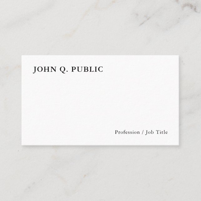 Modern Minimalist Personalised Elegant Template Business Card (Front)