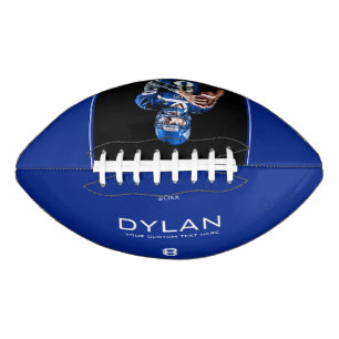 Modern Minimalist Personalised Keepsake Blue Football