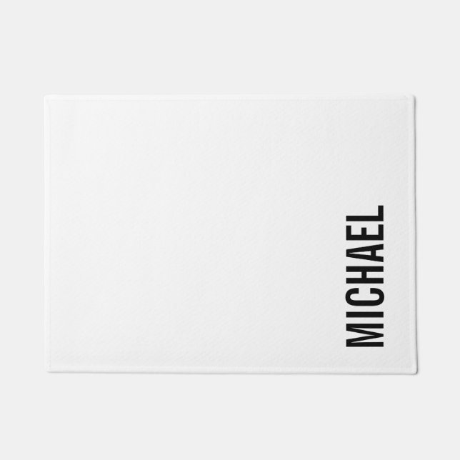 Modern Minimalist Personalised Name Doormat (Front)