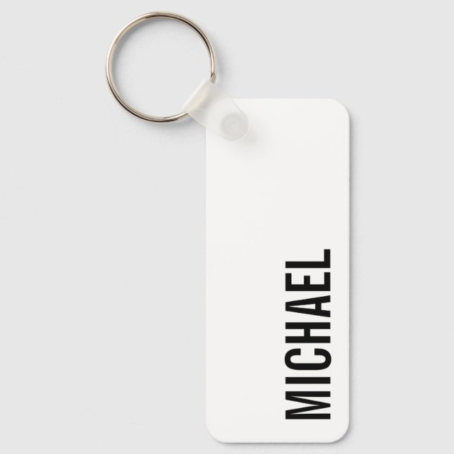 Modern Minimalist Personalised Name Key Ring (Front)