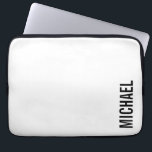 Modern Minimalist Personalised Name Laptop Sleeve<br><div class="desc">Modern Minimalist Design featuring personalised name in modern bold sans serif font style.

Perfect as holiday gifts for him,  father's day gifts and gifts for any special occasions.</div>