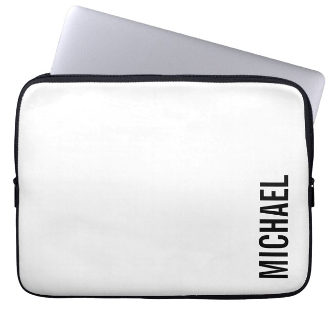 Modern Minimalist Personalised Name Laptop Sleeve (Front)