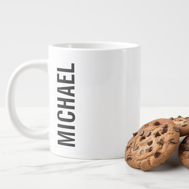 Modern Minimalist Personalised Name Large Coffee Mug (Creator Uploaded)