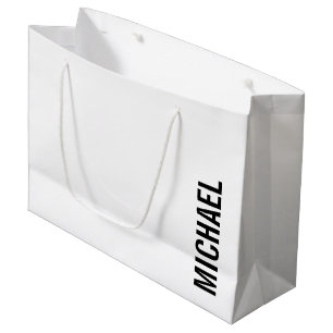 Modern Minimalist Personalised Name Large Gift Bag