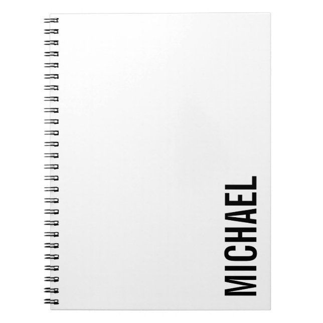 Modern Minimalist Personalised Name Notebook (Front)