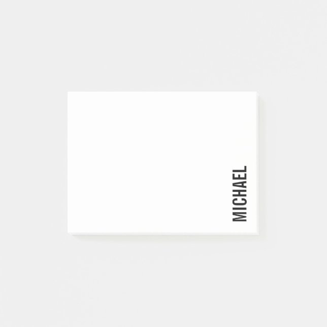 Modern Minimalist Personalised Name Post-it Notes (Front)