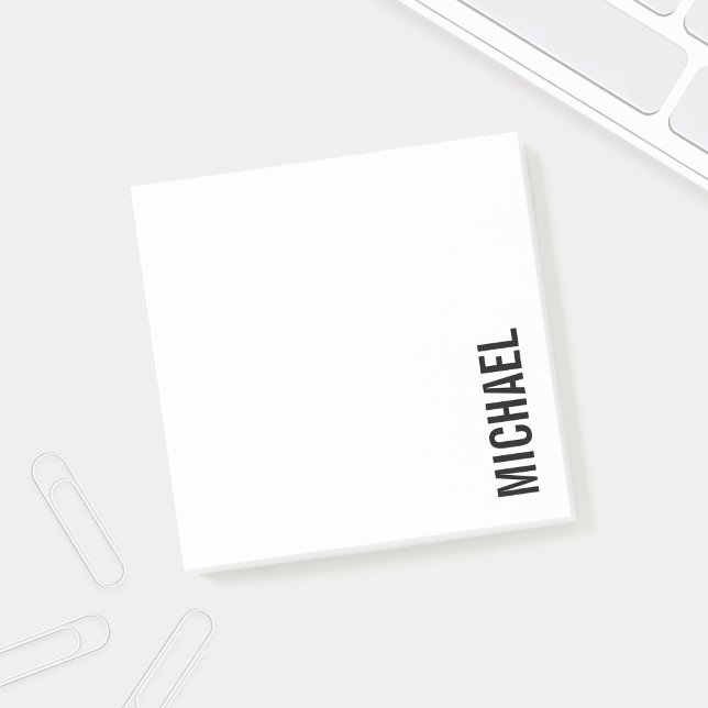 Modern Minimalist Personalised Name Post-it Notes (Creator Uploaded)