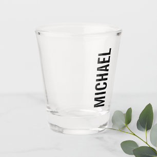 Modern Minimalist Personalised Name Shot Glass