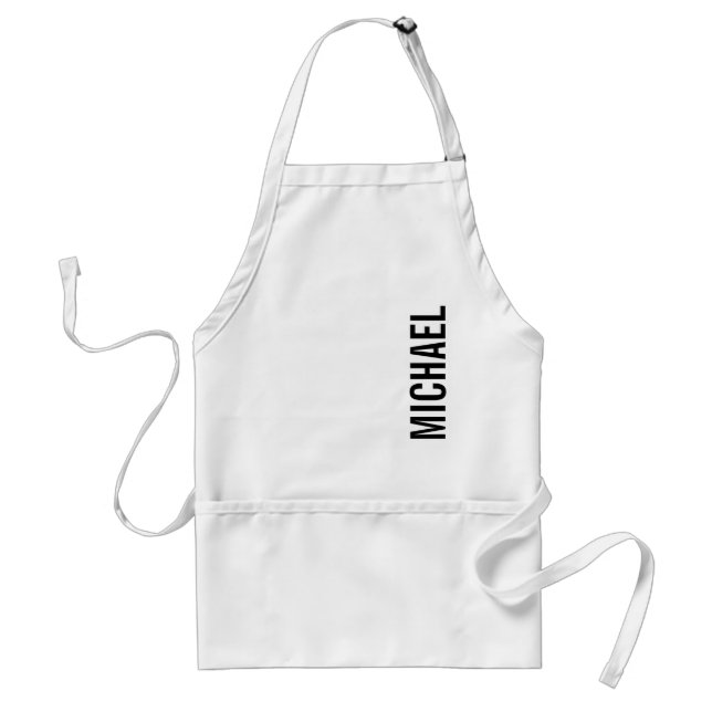 Modern Minimalist Personalised Name Standard Apron (Front)
