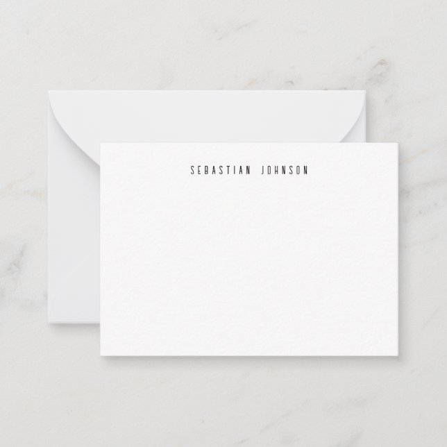 Modern Minimalist Personalised Name Stationery Card (Front)
