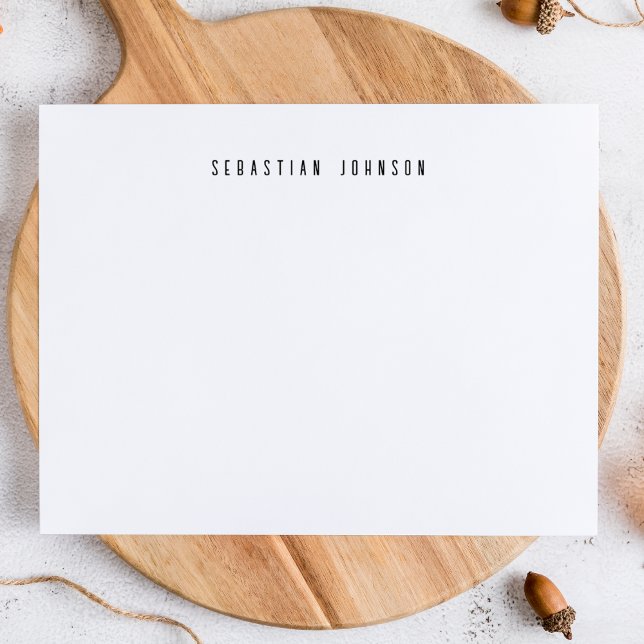 Modern Minimalist Personalised Name Stationery Card (Creator Uploaded)