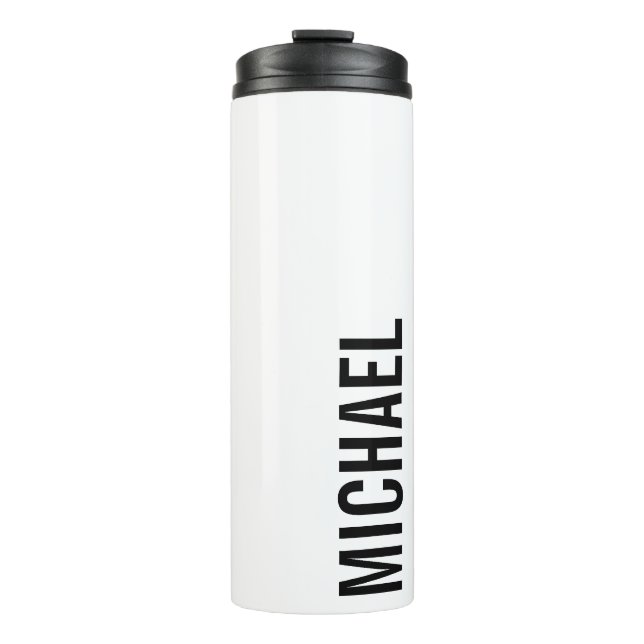 Modern Minimalist Personalised Name Thermal Tumbler (Front)