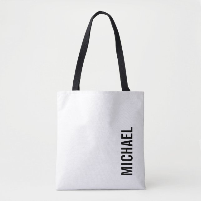 Modern Minimalist Personalised Name Tote Bag (Front)