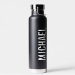 Modern Minimalist Personalised Name Water Bottle<br><div class="desc">Modern Minimalist Design featuring personalised name in modern bold sans serif font style.

Perfect as holiday gifts for him,  father's day gifts and gifts for any special occasions.</div>