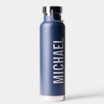 Modern Minimalist Personalised Name Water Bottle<br><div class="desc">Modern Minimalist Design featuring personalised name in modern bold sans serif font style.

Perfect as holiday gifts for him,  father's day gifts and gifts for any special occasions.</div>