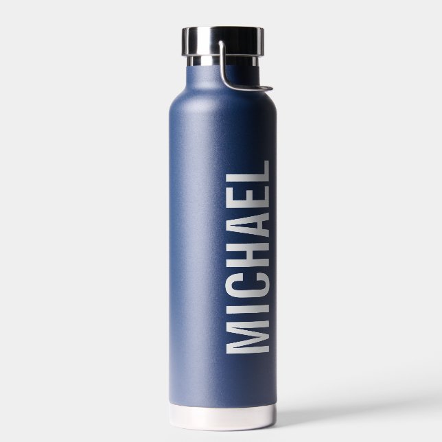 Modern Minimalist Personalised Name Water Bottle (Left)