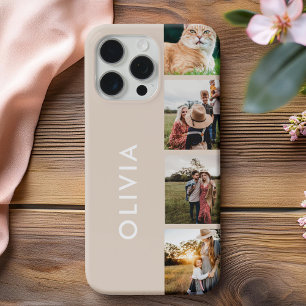Modern Minimalist Personalised Photo Collage iPhone 15 Pro Max Case