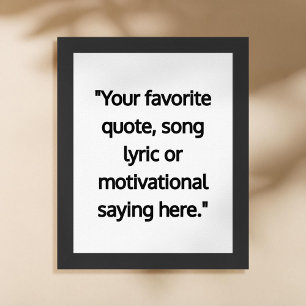 Modern Minimalist Personalised Quote Poster