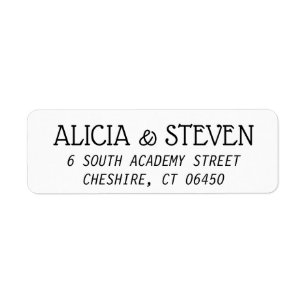 Modern Minimalist Personalised Self - Adhesive Return Address Label