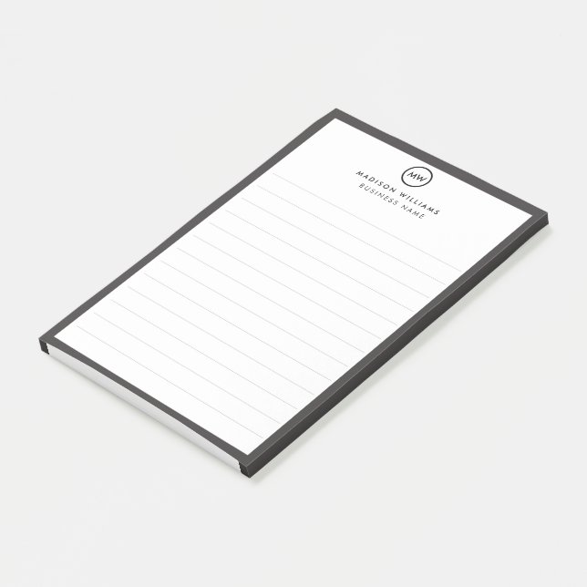 Modern Minimalist Personalised Stationery Post-it Notes (Angled)