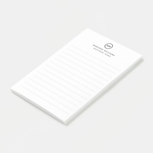 Modern Minimalist Personalised Stationery Post-it Notes (Angled)