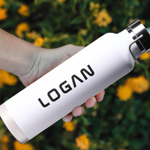 Modern Minimalist Personalised Water Bottle