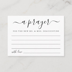 Modern Minimalist Personalised Wedding Prayer Card