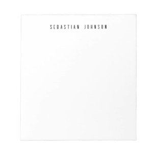 Modern Minimalist Personalized Name Stationery Notepad
