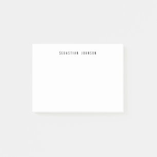 Modern Minimalist Personalized Name Stationery Post-it Notes