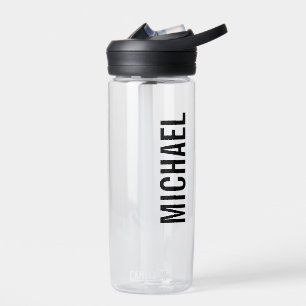 Modern Minimalist Personalized Name Water Bottle