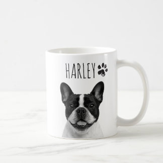 Modern Minimalist Pet Photo and Typography B & W Coffee Mug