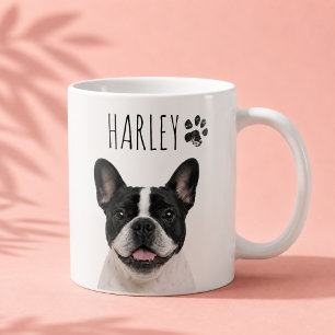 Modern Minimalist Pet Photo and Typography Colour Coffee Mug