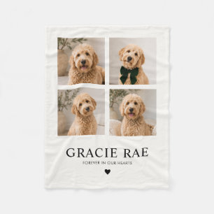 Modern Minimalist Pet Photo Collage Fleece Blanket