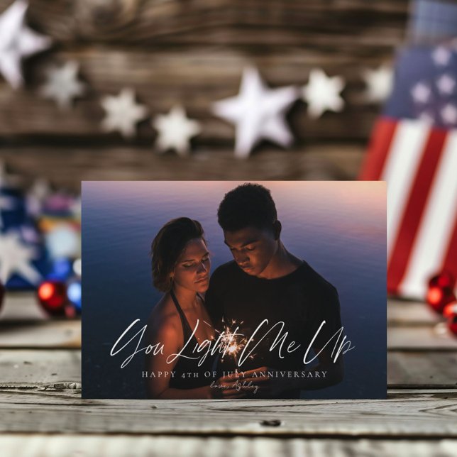 Modern Minimalist Photo Anniversary Card (Creator Uploaded)