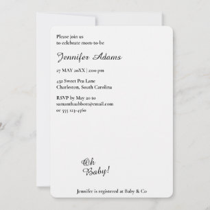 Modern Minimalist Photo Baby Shower Invitation