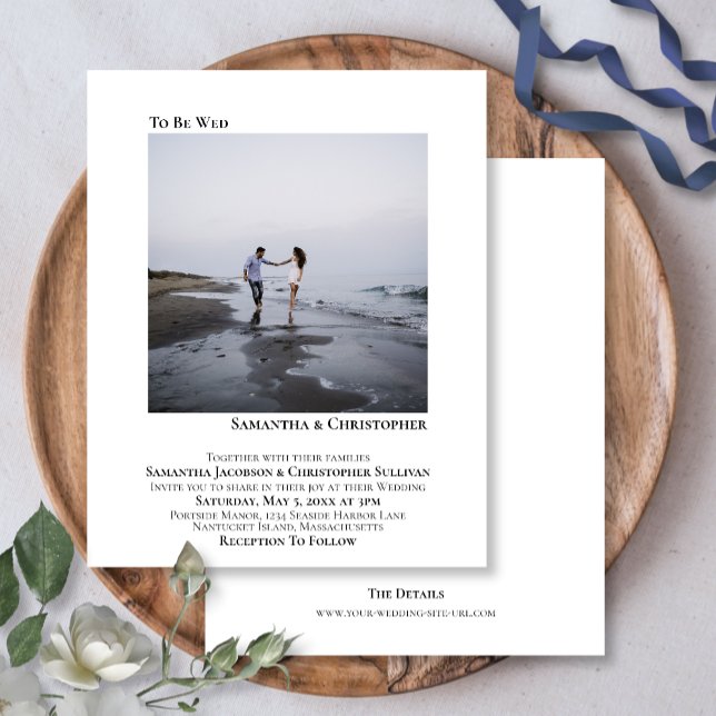 Modern Minimalist Photo BUDGET Wedding Invitation (Creator Uploaded)