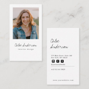 Modern Minimalist Photo Business Card