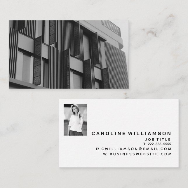 Modern Minimalist Photo Business Card              (Front/Back)