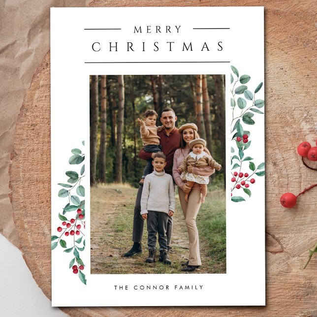 Modern Minimalist Photo Collage Merry Christmas Card (Creator Uploaded)